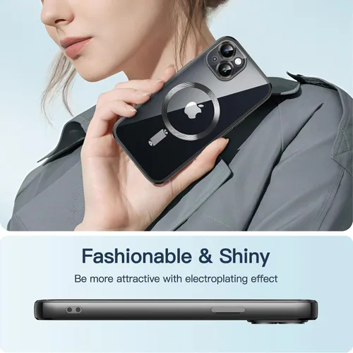 Vista 7 de JETech Funda transparente suave para iPhone 13 de 6.1 pulgadas, protección completa para lente de cámara, compatible con carga inalámbrica MagSafe