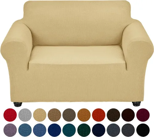 Vista 55 de Joccun Funda Elástica para Silla Sofá, Funda de Sofá de 1 Pieza Tela Jacquard de Spandex con Parte Inferior Elástica, Protector de Muebles Lavable