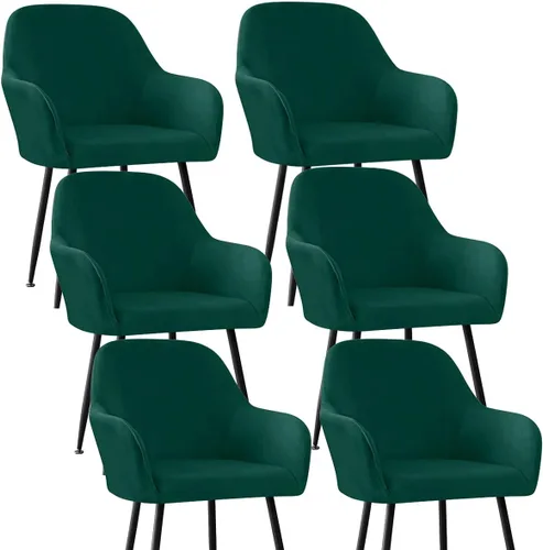 Vista 47 de Fundas protectoras de terciopelo elástico para sillas de comedor con brazos y respaldo curvado pequeño, juego de 6/4/2 para cocina, oficina, hogar