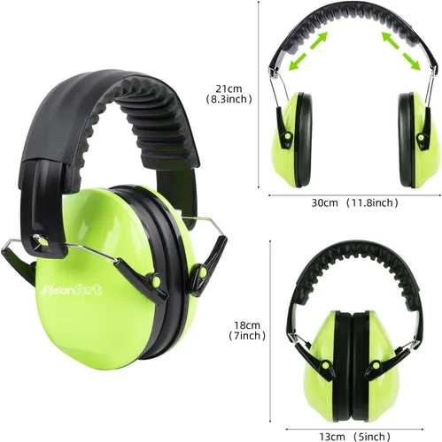 Vista 4 de MelonArt Paquete de 2 auriculares con cancelación de ruido para niños y adultos, protección auditiva para autismo, sensorial, reducción de ruido