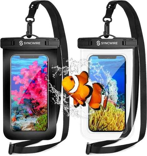 Vista 12 de Syncwire Funda impermeable para teléfono [paquete de 2] – Funda universal IPX8 impermeable para teléfono con cordón compatible con iPhone 13/12/11