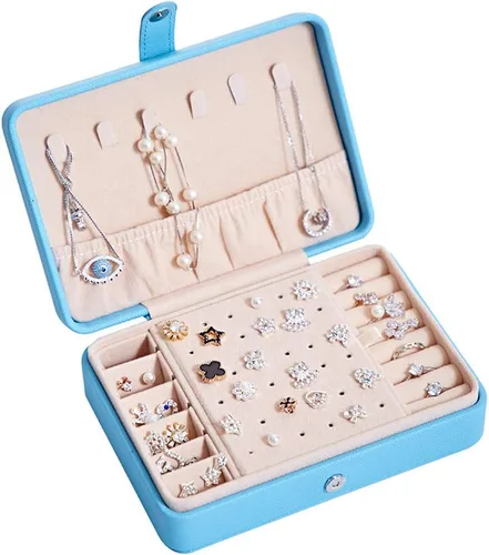 Vista 3 de Joyero para mujer, collar, aretes, anillos, accesorios de joyería, organizador