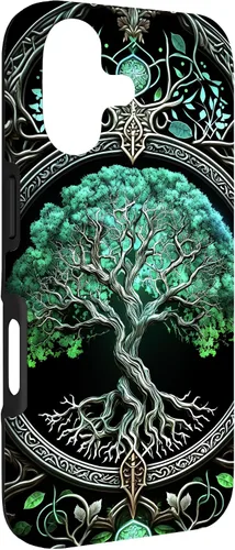 Vista 3 de Tree of Life Yoga Spiritual Celtic Viking Green Black Case for iPhone 17