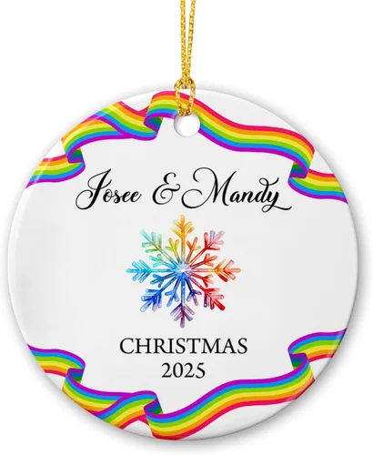 Vista 9 de Adorno de artista personalizado 2025 para árbol de Navidad, adornos de cerámica de dibujo personalizado, regalos de Navidad para pintores