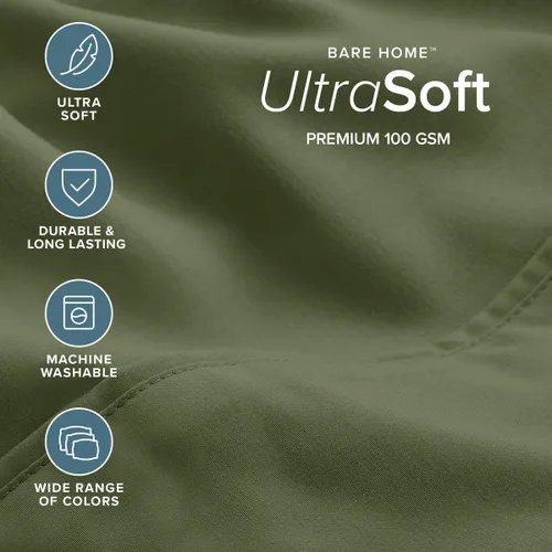 Vista 73 de Bare Home Sheet Set 1800 Ultra-Soft with 2 Pillowcases (Twin XL, Dark Blue)