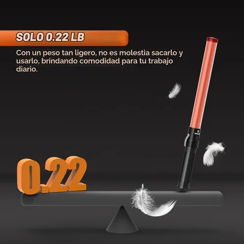 Vista 4 de Paquete de 10 varitas de señal de tráfico de 16 pulgadas, varita de control de tráfico LED roja con 3 modos de parpadeo, bastón de seguridad