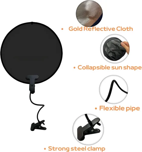 Vista 2 de Parasol ajustable para laptop con soporte flexible, bolsa de almacenamiento