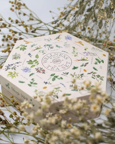 Vista 6 de ACORUS Juego de té Wellness - Paquete variado de té de hierbas naturales, juego de regalo de 6 tés diferentes, 60 bolsas envueltas individualmente