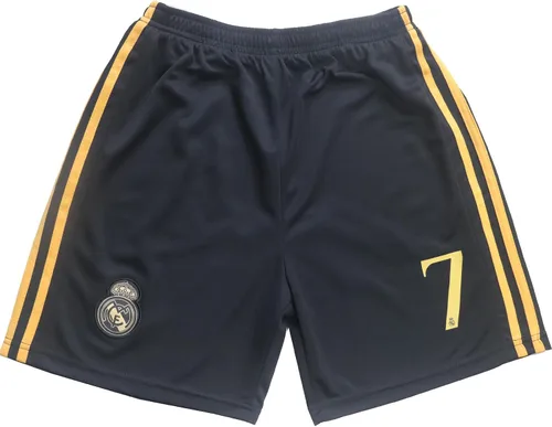 Vista 5 de Madrid Ronaldo #7 Special Gold Black Dragon Edition - Conjunto de pantalones cortos de fútbol de manga larga para niños, tallas juveniles