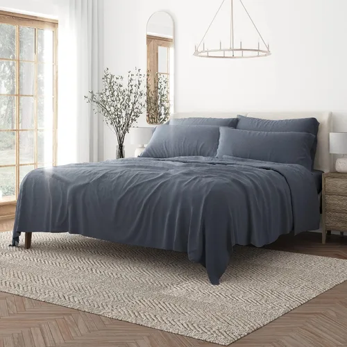 Vista 32 de Merit Linens Juego de sábanas de microfibra sólida ultra suave con fundas de almohada adicionales, tamaño individual, aguamarina