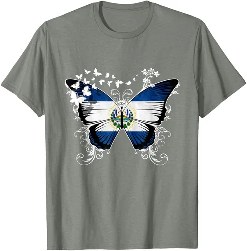 Vista 32 de Camiseta Salvadoreña Bandera El Salvador, Negro