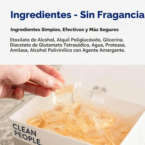 Vista 6 de The Clean People Cápsulas de detergente para ropa sin fragancia, cápsulas de lavandería hipoalergénicas, ultra concentradas, embalaje reciclable