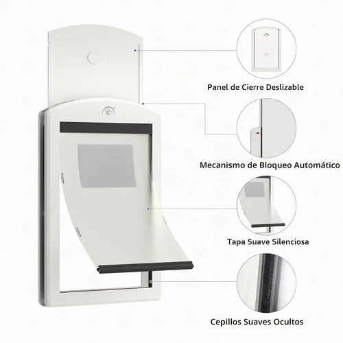 Vista 5 de [Classicmacher] Puerta para perros grandes, puerta de marco blanco para perros grandes, puerta de plástico fuerte para perros y mascotas grandes