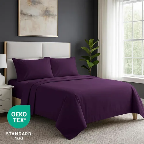 Vista 65 de Pure Bedding Juego de Sábanas Twin - Sábanas de Cama de Microfibra Ultra-Suave 1800 - Doble Cepillado - Bolsillos Profundos - Ajuste Fácil - Extra