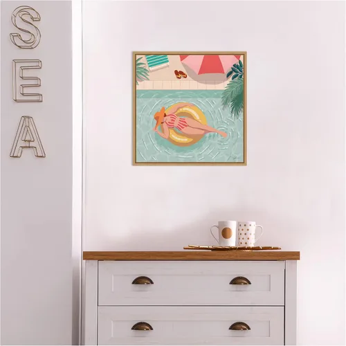 Vista 7 de Amanti Art Lienzo enmarcado para pared, 16 x 16 pulgadas, diseño de chicas de playa II, por Janelle Penner, lienzo enmarcado para pared, obras