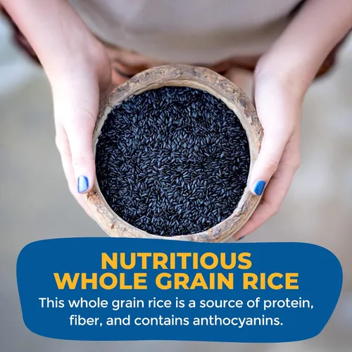 Vista 4 de Lotus Foods Heirloom Forbidden Rice - Arroz negro, arroz morado, arroz negro a granel, arroz tradicional sin gluten, grano entero, sin OMG, vegano