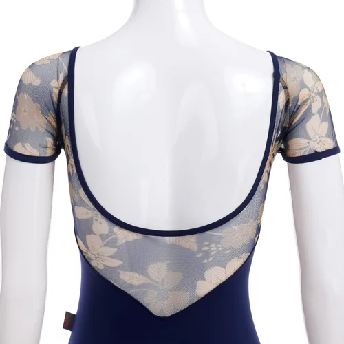 Vista 35 de AFAVOM Leotardos de ballet para mujeres adultas con estampado de flores de mariposa sin espalda, leotardos de gimnasia con brasier y prácticas