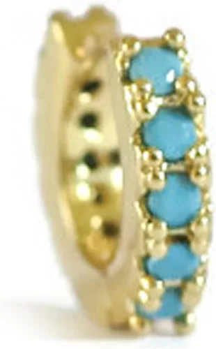 Vista 7 de Dainty Tiny Cutie - Aros de doble cara turquesa de 0.236 in hechos a mano, hipoalergénicos en Estados Unidos