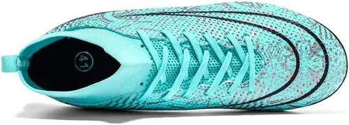 Vista 5 de Mikrydco Botas de fútbol con tacos de fútbol para entrenamiento, zapatos de césped para hombre, para deportes al aire libre, interiores, atléticos