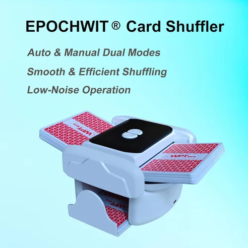 Vista 2 de Barajador automático de cartas para 1 a 2 cubiertas, máquina de barajar suave y silenciosa, compatible con Poker, Texas Hold'em, UNO, Bridge Blanco