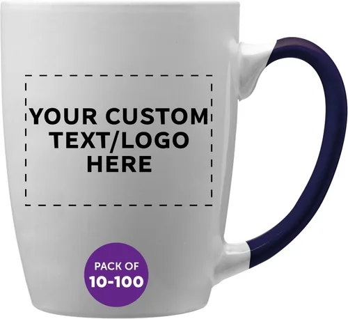 Vista 9 de DISCOUNT PROMOS Tazas de café personalizadas Java de dos tonos, 12 onzas, juego de 10/50/100 unidades personalizadas a granel para café, té