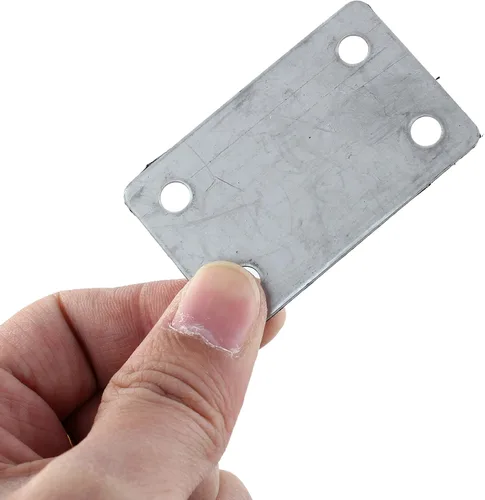 Vista 3 de uxcell 0.059 in de espesor de metal plano recto reparando placas fijación esquina Brace 10pcs