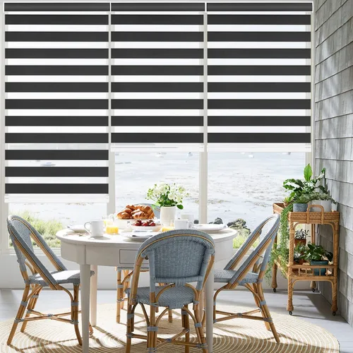 Vista 19 de Changshade Smart Motorized Zebra Blinds Blackout Remote Control Work with Alexa, Google Home, Apple Homkit, Custom Size Electric Power Indoor Window