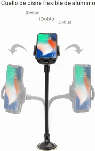 Vista 3 de sostén de parabrisas para teléfono celular. 12 pulgadas de largo. Soporte para teléfono celular con teclado Easy Touch para todos los celulares