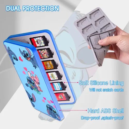 Vista 26 de PERFECTSIGHT Switch Game Case Compatible with Nintendo Switch Game Holder for Switch OLED/ Lite Game Card Case Cartridge with 24 Slots Game Card