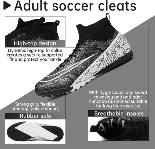 Vista 7 de Mens Soccer Cleats Women Football Cleats for Big Boy TF