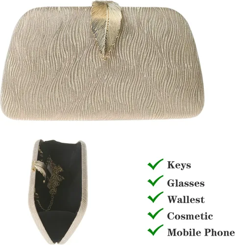 Vista 3 de jessie Bolsos de noche para mujer, formales, nupciales, bodas, pequeños embragues, bolsos cruzados para baile de graduación, cóctel, fiesta