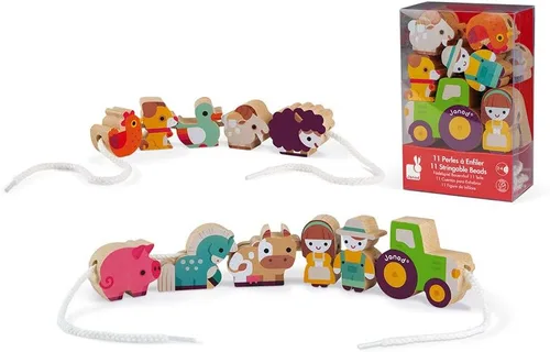 Vista 11 de Janod - Sweet Cocoon Thread Beads - 21 Birds, Wings and Clouds - Develops Fine Motor Skills - FSC Wooden Toy - Learning Game - From 24 Months, J04050