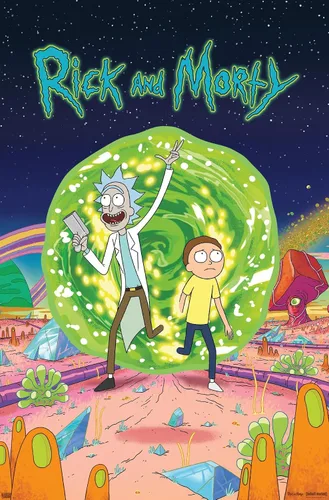 Vista 11 de Trends International Rick And Morty - Póster de pared de cubierta, 14.725 x 22.375 pulgadas, versión enmarcada de madera de granero