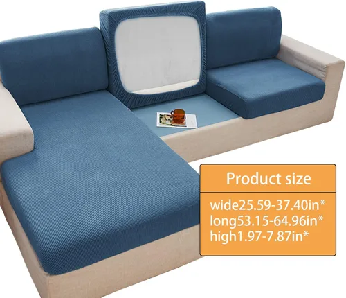 Vista 2 de Fundas elásticas para sofá de gran tamaño, antideslizantes, fundas para sofá, fundas para sillas para sala de estar, fundas de muebles para sofá
