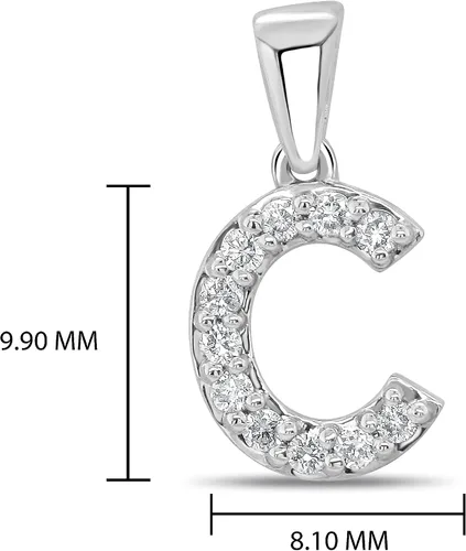 Vista 323 de Collar colgante con letra inicial de diamantes en oro amarillo de 14k (1/10 quilates) 18 pulgadas