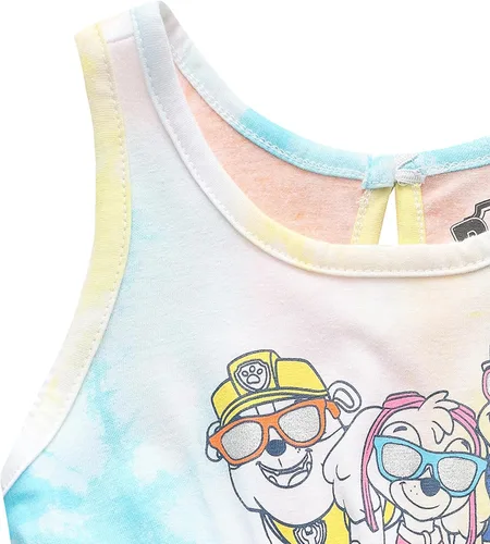 Vista 3 de Paw Patrol Girls 2 Pack Sleeveless Romper Shorts for Toddler to Big Kids