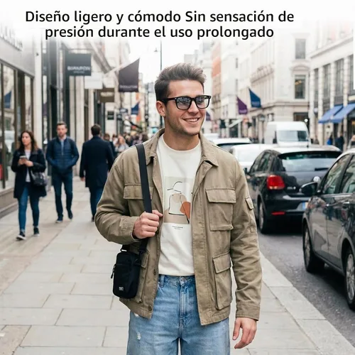 Vista 7 de Lentes inteligentes con altavoces Bluetooth, gafas de audio de oído abierto con clip magnético polarizado, bloqueo de luz azul, IPX56 impermeable