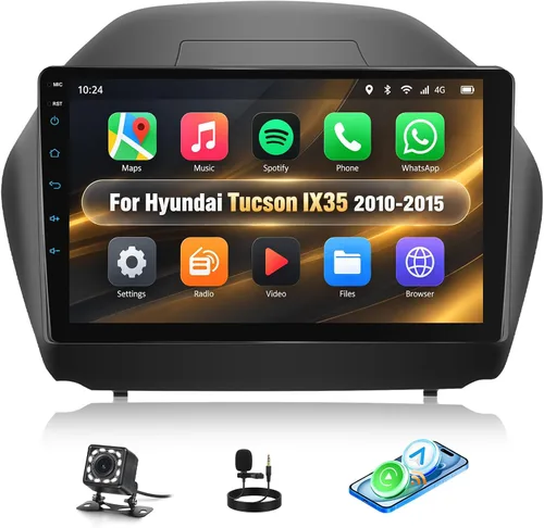 Vista 8 de [4+128GB] Android 15 Car Stereo para Hyundai Tucson IX35 2010-2015 con CarPlay Android Auto, pantalla de 10.1 pulgadas Radio de coche con Bluetooth