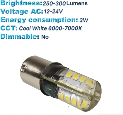 Vista 2 de HQRP Paquete de 2 bombillas LED ultra brillantes 1156 color blanco frío compatibles con John Deere JD AD2062R, piezas de repuesto LA115 D130 CS y CX