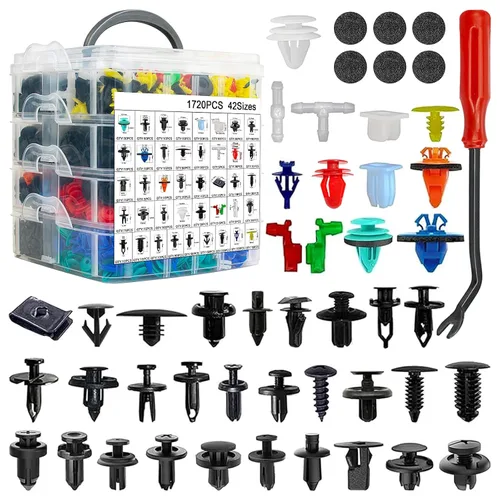 Vista 9 de 160 piezas de clips de retención de guardabarros estilo árbol de Navidad 6mm/7mm/8mm/9mm/10mm/11mm de nylon, surtido universal de cierres