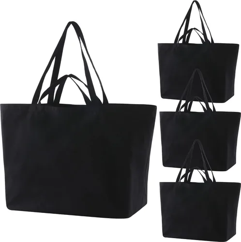Vista 10 de Bolsa de lona grande y resistente de 27 x 16 x 8 pulgadas, extra grande, más grande, para compras, playa, bolsas reutilizables