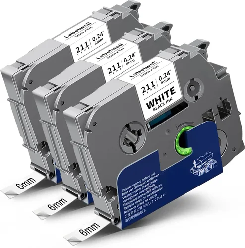 Vista 7 de Labelwell Paquete de 3 cintas TZe-111 compatibles con etiquetas adhesivas transparentes de 0.236 in 0.23 pulgadas, TZe111 TZ-111, negro sobre