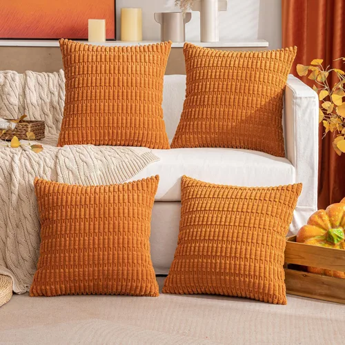 Vista 34 de MIULEE Paquete de 4 fundas de almohada decorativas neutras de 16 x 16 pulgadas para sofá, sala de estar, cama, estilo rústico, granja, bohemio