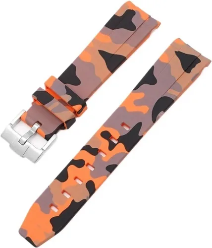 Vista 30 de Correa de camuflaje para Omega Moon Curvo Extremo Pulsera de goma de silicona Hombres Mujeres Sport Watch Band Accesorio 0.787 in