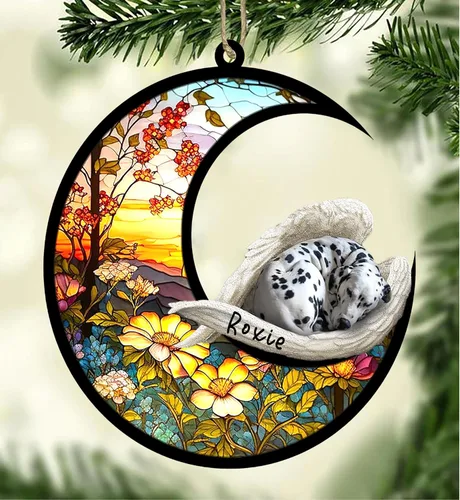 Vista 48 de Atrapasoles conmemorativo personalizado para perros, adorno navideño de Airedale Terrier, recuerdo por pérdida de mascota, regalos conmemorativos