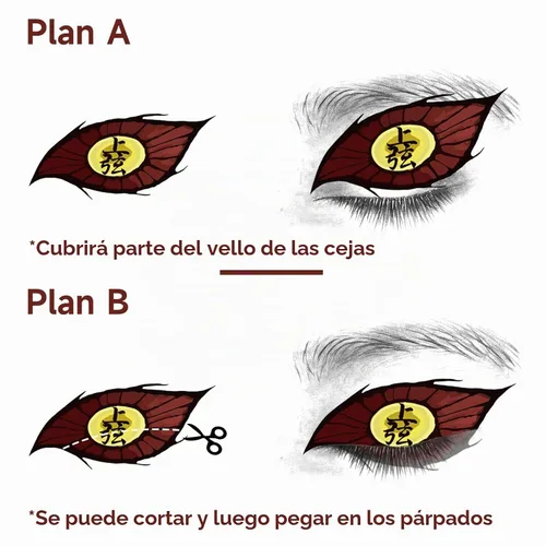 Vista 3 de VZQI Tatuajes temporales de demonio para cosplay y fiesta de Halloween