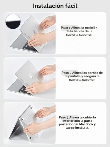Vista 8 de EooCoo Funda para MacBook Air de 15 pulgadas M5 M4 M3 M2 2026-2023 Cristal transparente