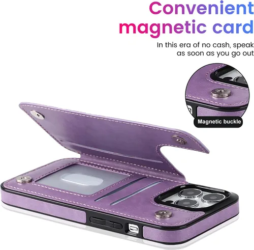 Vista 6 de Asuwish Funda de teléfono para iPhone 14 Pro Max de 6.7 pulgadas con protector de pantalla y cubierta de cartera de cuero para tarjetas de crédito