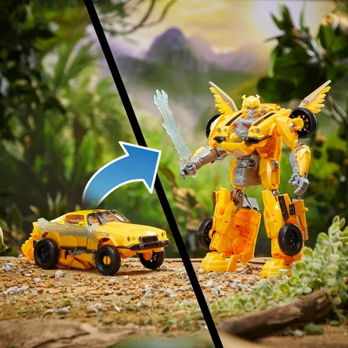 Vista 3 de Juguetes Transformers Rise of The Beasts Movie, Juguete Convertible Bumblebee Modo Bestia con Luces y Sonidos, Edades 6 y más, 10 pulgadas