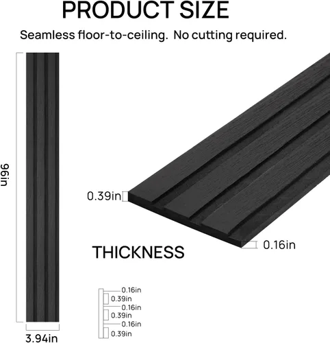 Vista 3 de 4 rollos de paneles de pared de láminas de PVC para despegar y pegar, panel de papel tapiz de grano de madera sintética grueso autoadhesivo de 4 x